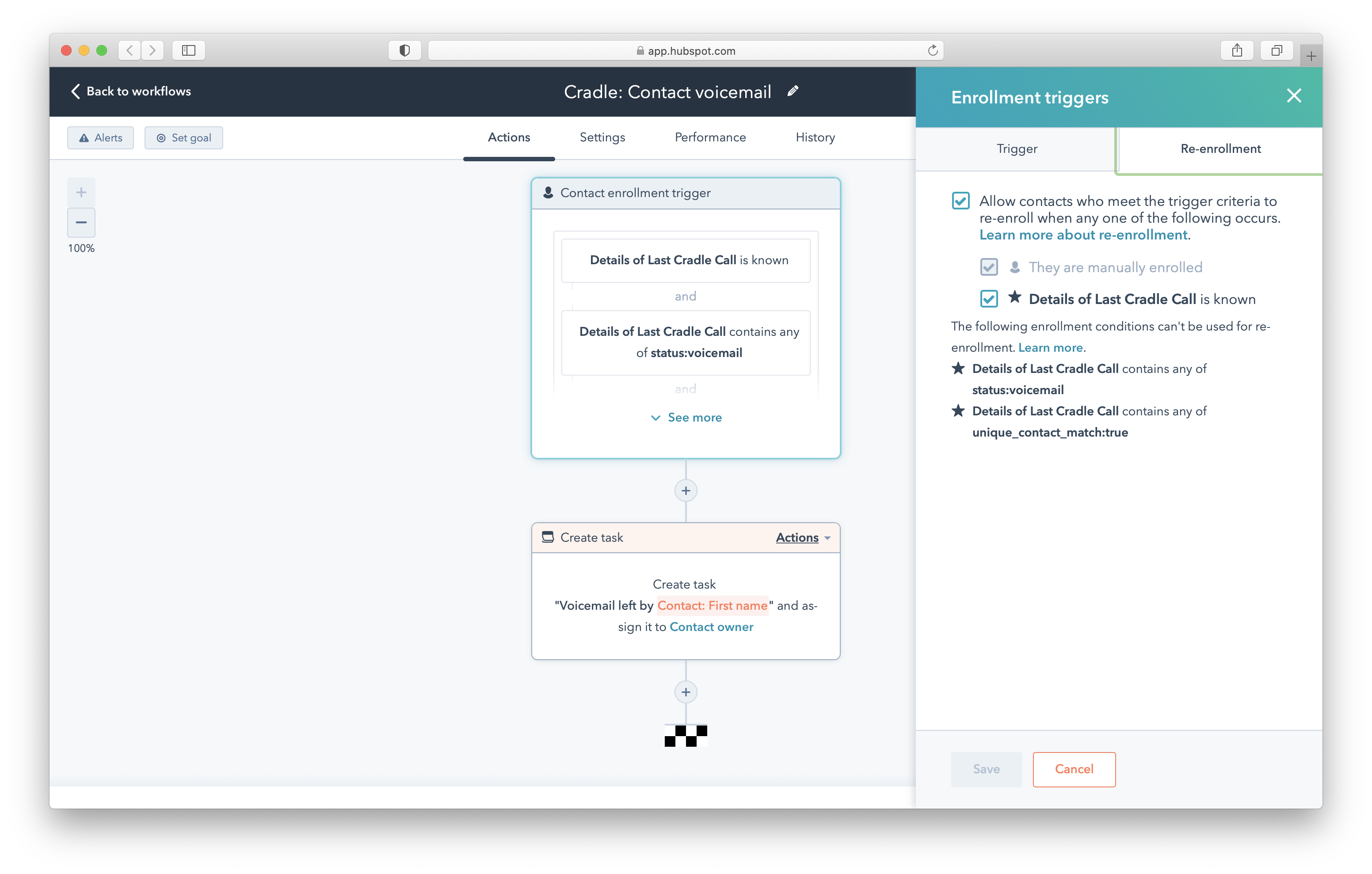 Voicemail Re-enrollment Screenshot