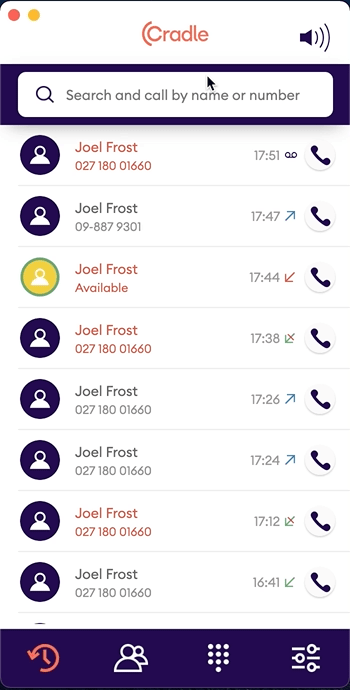 Voicemail in call log